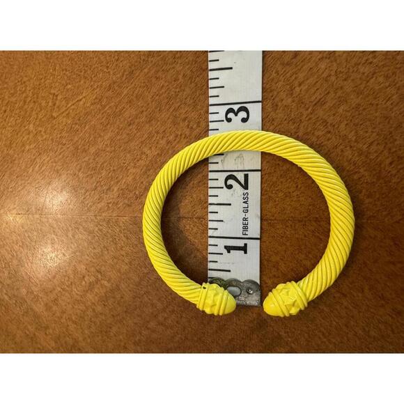 Yellow Twisted Rope Open Cuff Bracelet - Picture 3 of 3